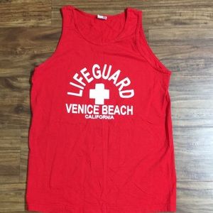 Red Lifeguard Venice Beach Tank Top